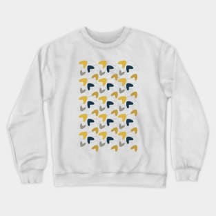 Mid Mod Abstract Pattern Navy, Mustard Yellow Crewneck Sweatshirt